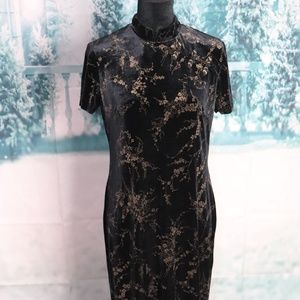 Asian Inspired Velvet Dress